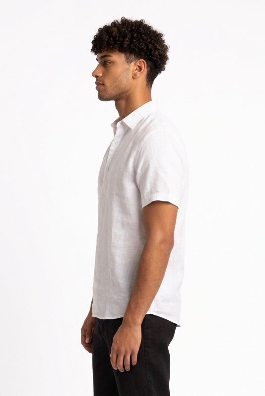 SEINSE CAMICIA DI LINO CE1083SS BIANCA