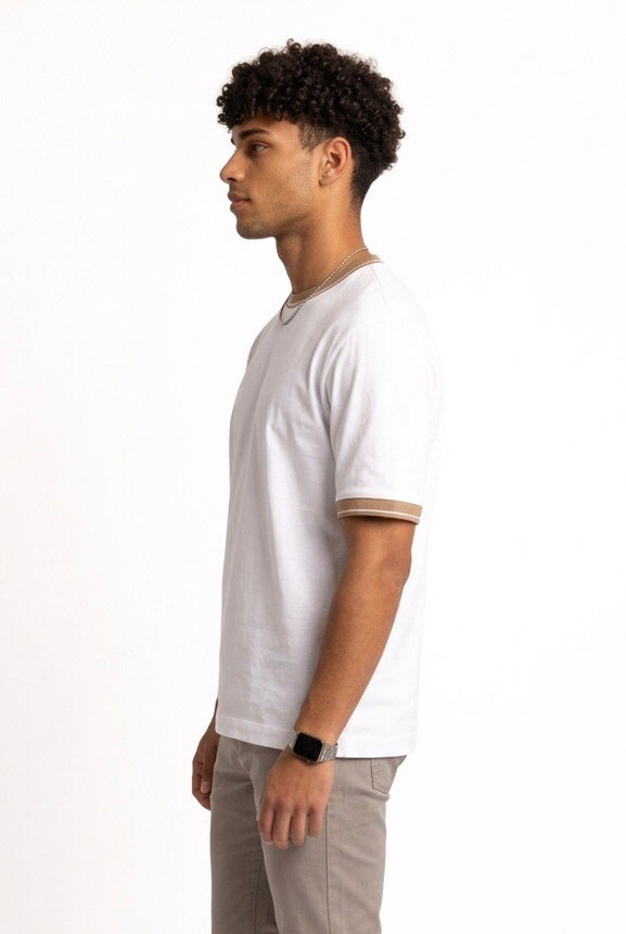 DIKTAT T-SHIRT CONTRASTO DK17-107 BIANCA