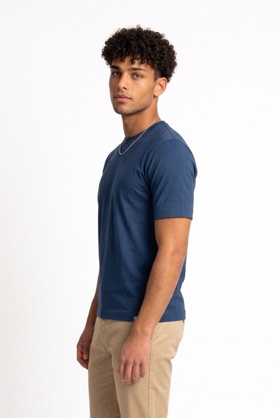 DIKTAT T-SHIRT COTONE SUPIMA DK87103 INDACO