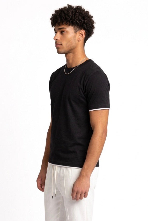 DIKTAT T-SHIRT BORDI CONTRASTO NERA DK87105