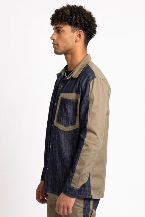 PRIME GIACCA BEIGE/DENIM AG2505