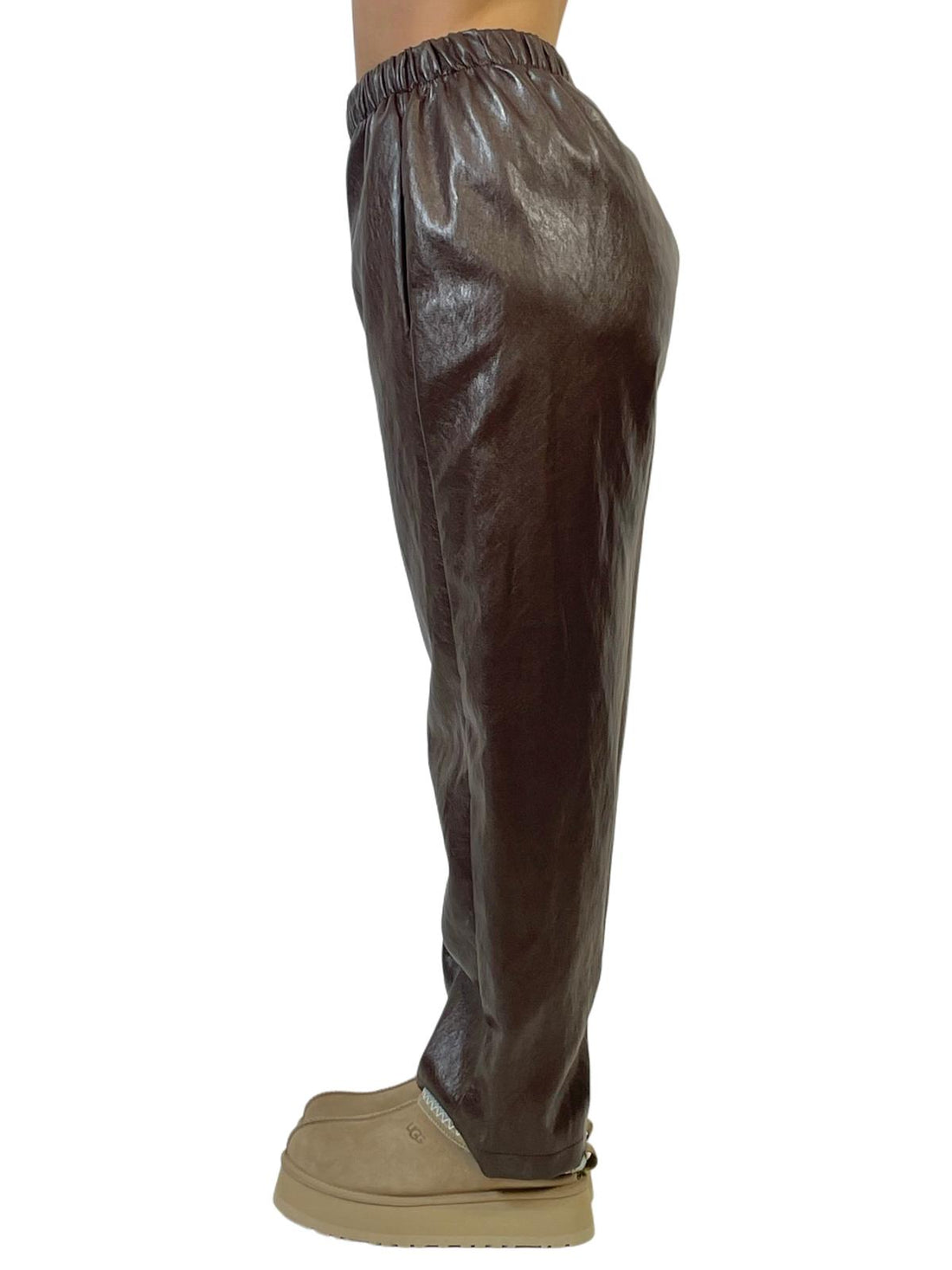 ACCADEMIA 20 PANTALONE ECO-PELLE MARRONE