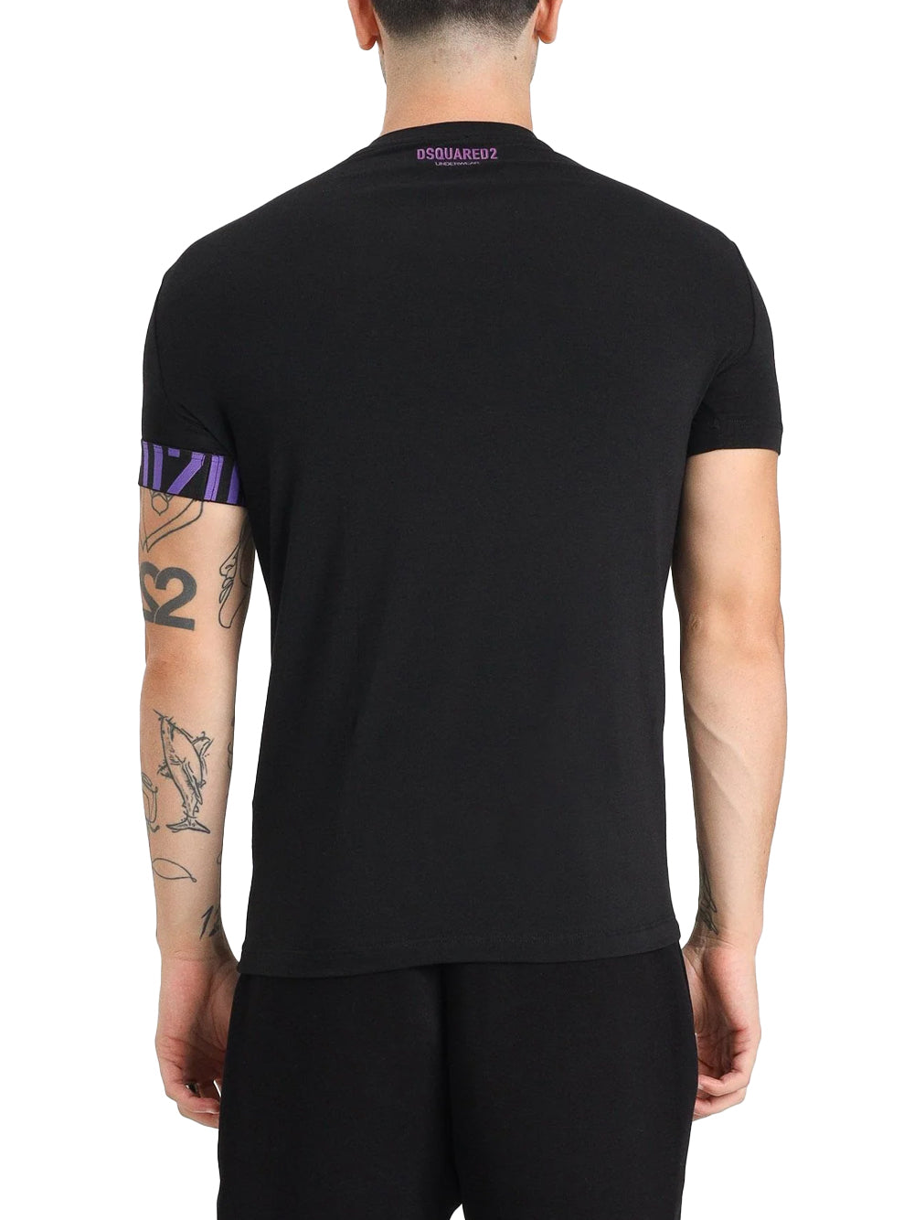 DSQUARED T-SHIRT D9M3S5980 NERO/VIOLA