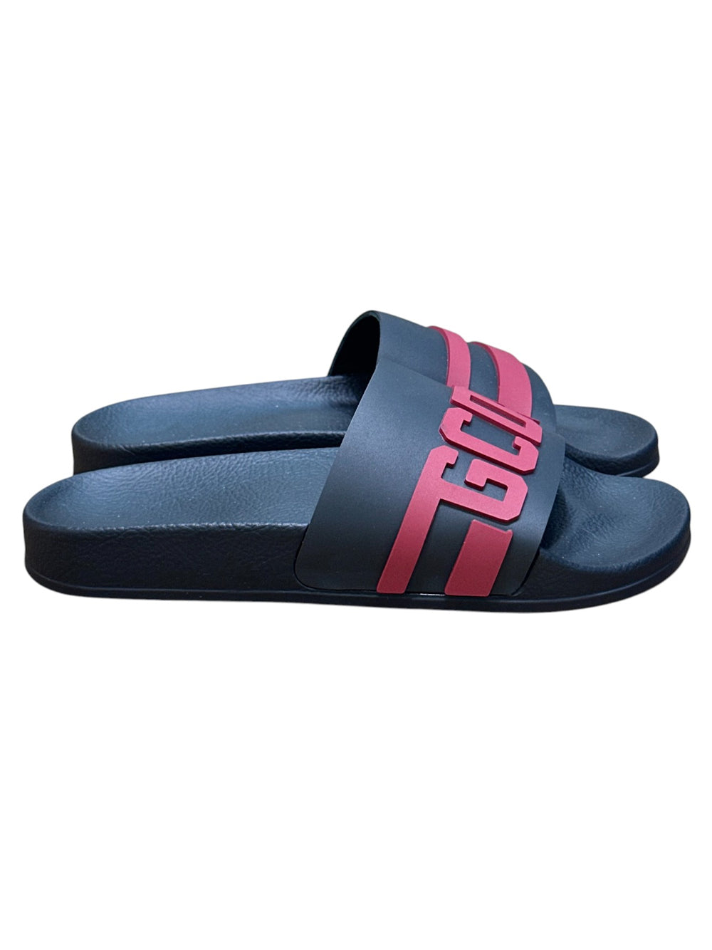 GCDS SLIDE B1EU4901AG8-49 BLACK/BORDEAUX